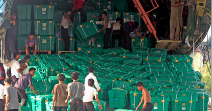 ShelterBoxes arriving